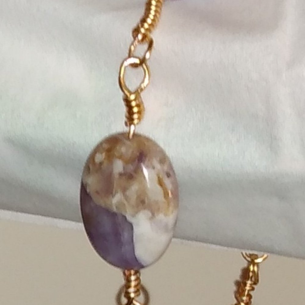 Amethyst Gemstone Bracelet 9" Handmade - Picture 2 of 4